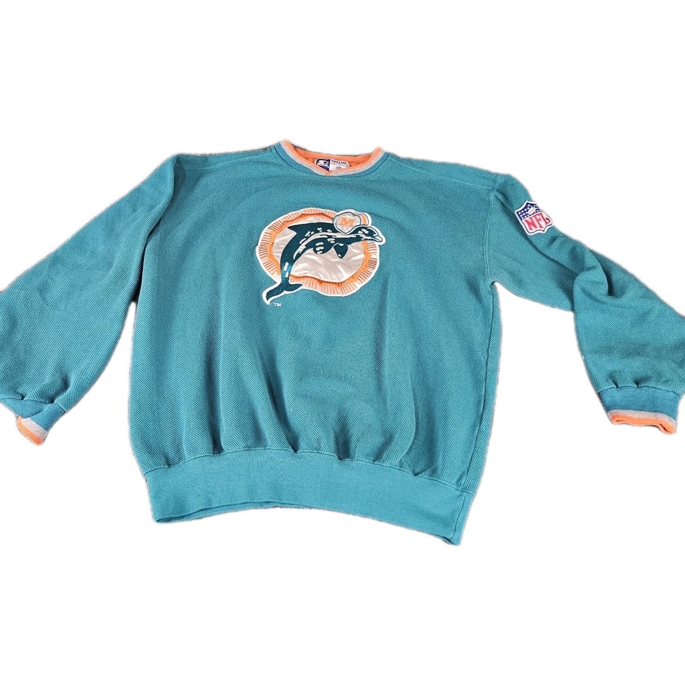 Vintage Starter Pro‎ Line Miami Dolphins Sweatshirt Mens M NFL Crewneck USA